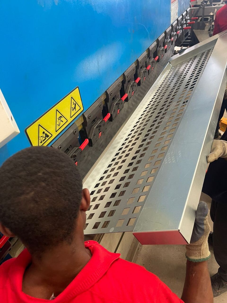 Perforated panel on press brake