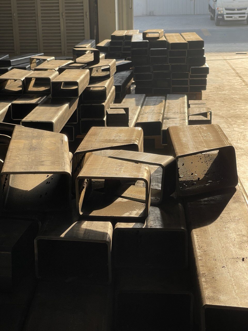 Structural steel on truck