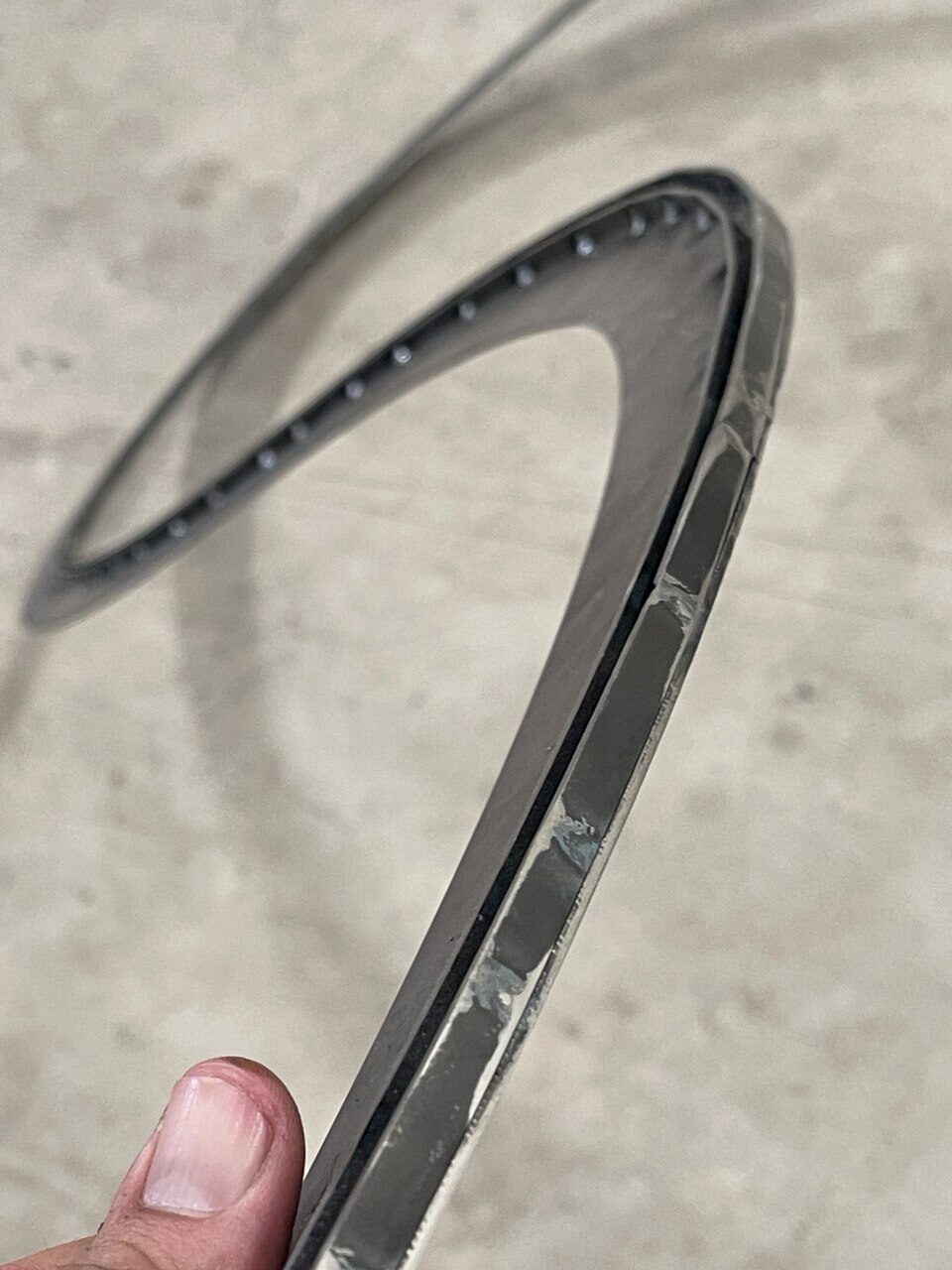 Curved steel frame detail